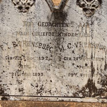 RENSBURG P.L.B., van 1892-1893 :: VAN RENSBURG M.C. 1899-1899