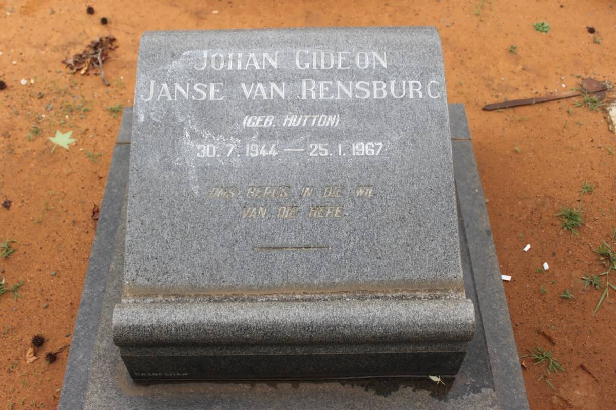 RENSBURG Johan Gideon, Janse van nee HUTTON 1944-1967
