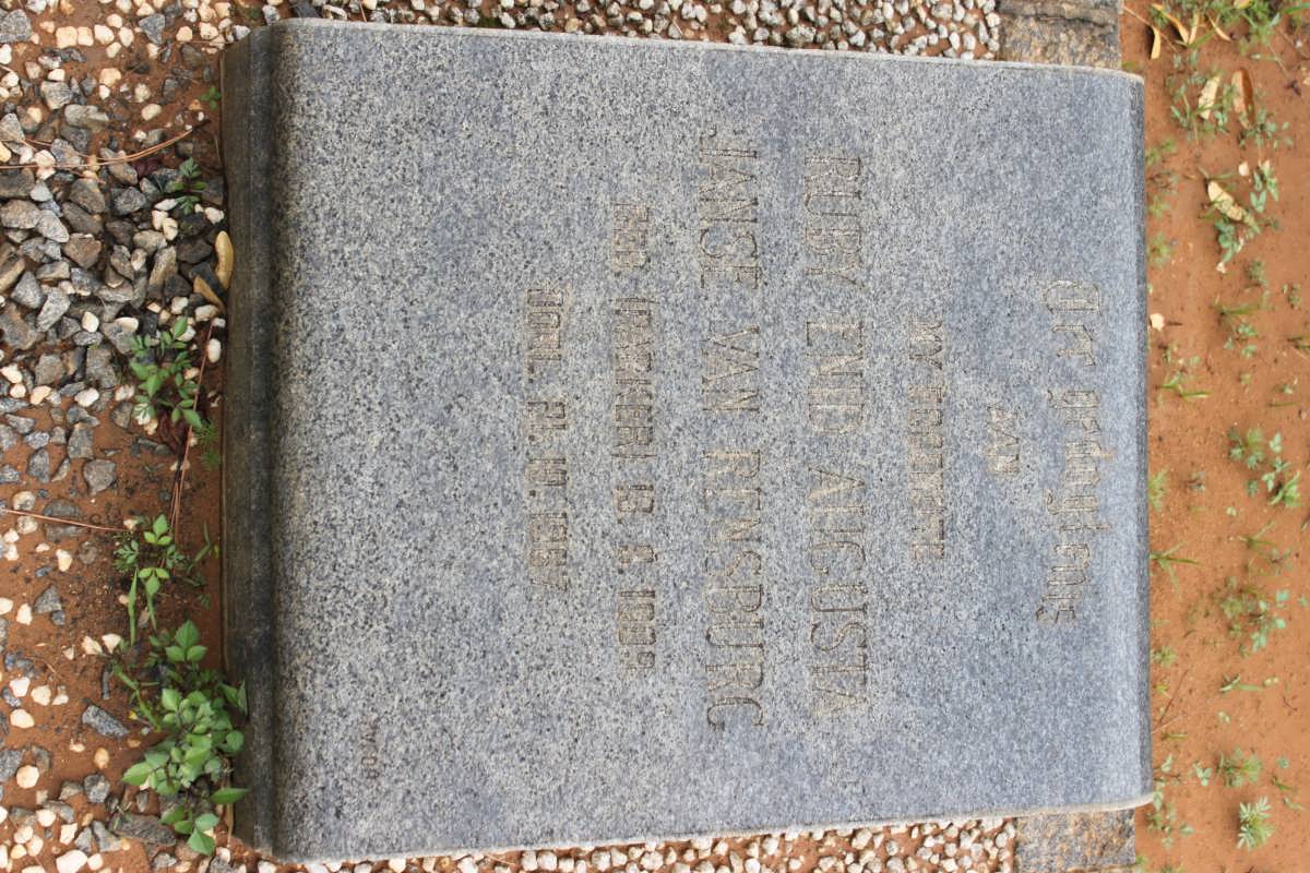 RENSBURG Ruby Enid Augusta, Janse van nee PARKER 1909-1967