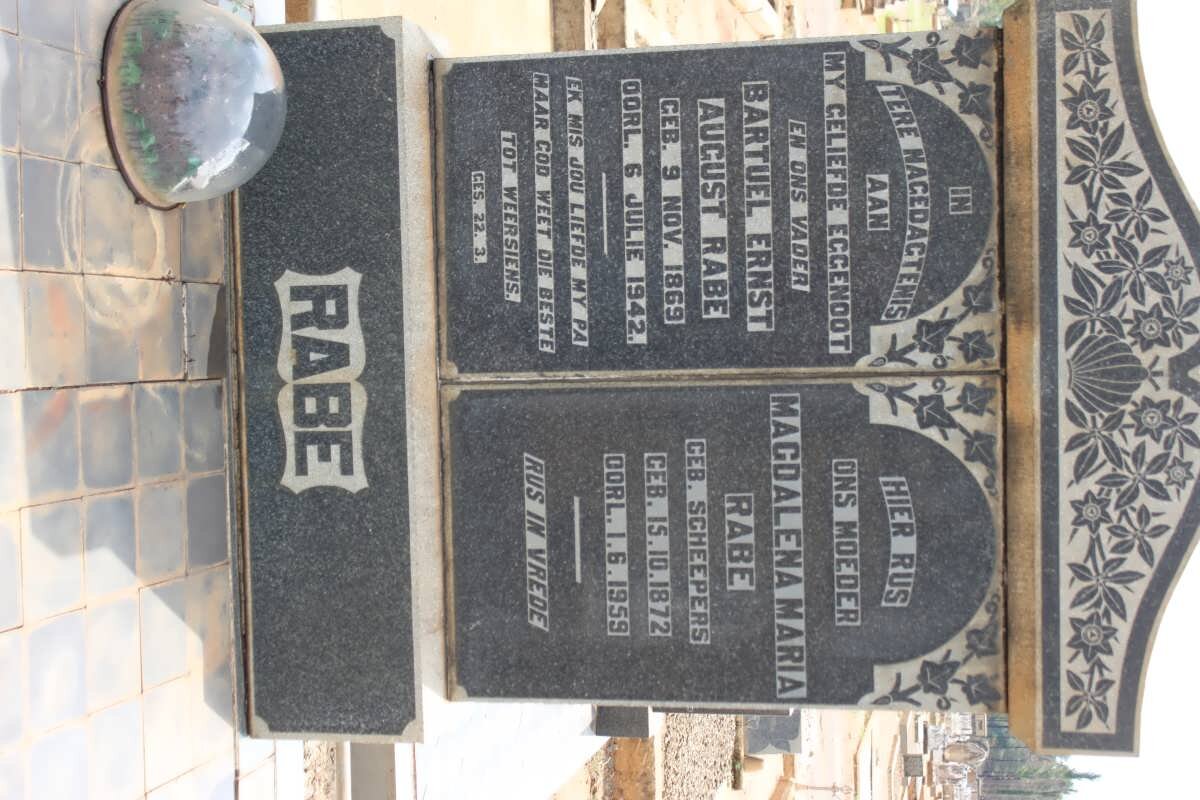 RABE Bartuel Ernst August 1869-1942 &amp; Magdalena Maria SCHEEPERS 1872-1959