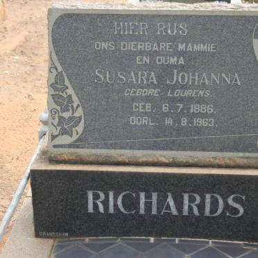 RICHARDS Susara Johanna nee LOURENS 1886-1963