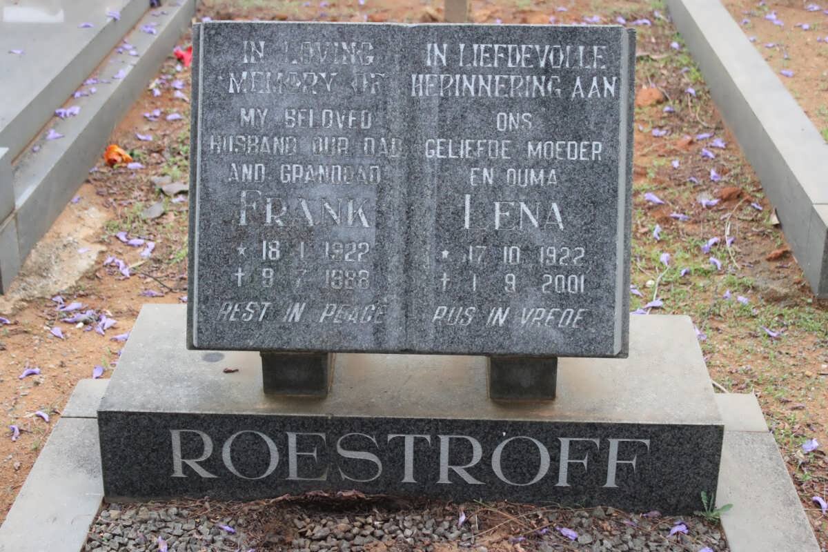 ROESTROFF Frank 1922-1988 &amp; Lena 1922-2001