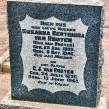 ROOYEN C.J., van 1876-1945 &amp; Susanna Gertruida VAN ROOYEN 1892-1946