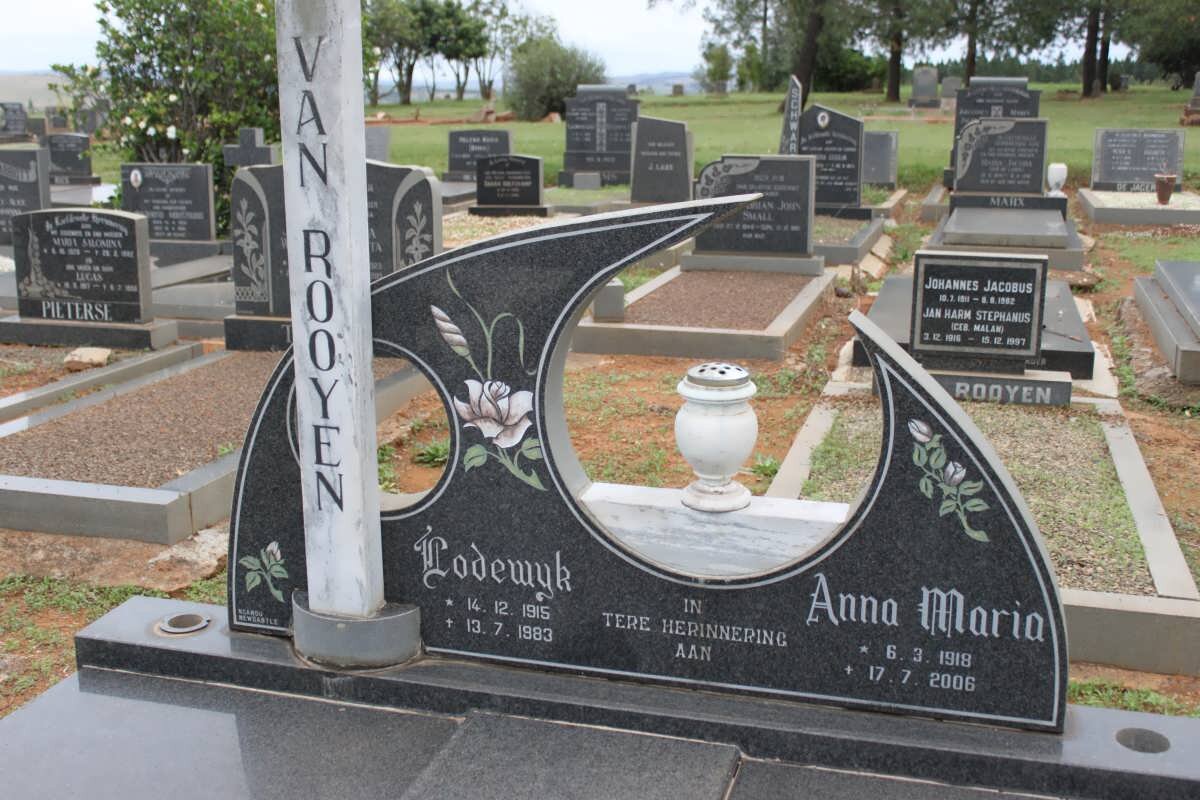 ROOYEN Lodewyk, van 1915-1983 &amp; Anna Maria 1918-2006