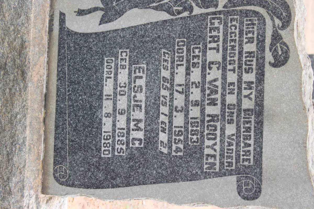 ROOYEN Gert C., van 1883-1954 &amp; Elsje M.C. 1885-1980