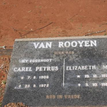 ROOYEN Carl Petrus, van 1906-1975 &amp; Elizabeth Maria 1912-1982