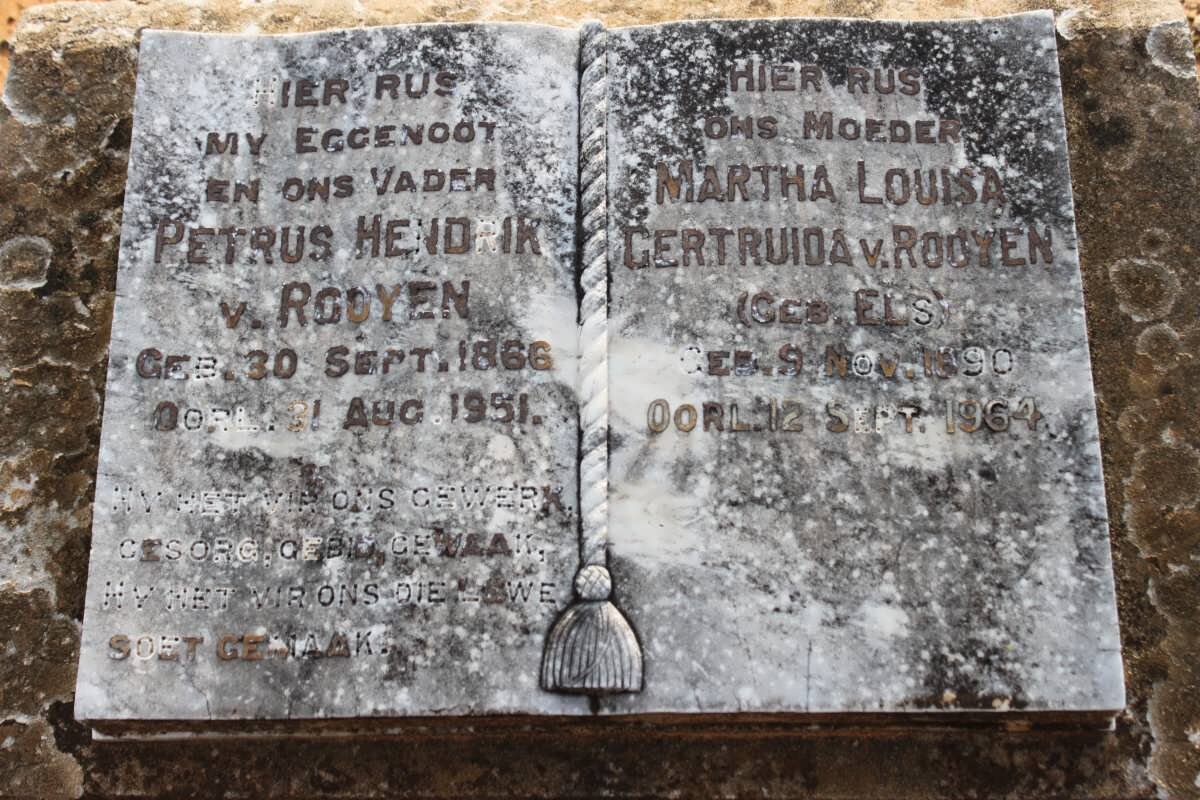 ROOYEN Petrus Hendrik, v. 1866-1951 &amp; Martha Louisa Gertruida ELS 1890-1964