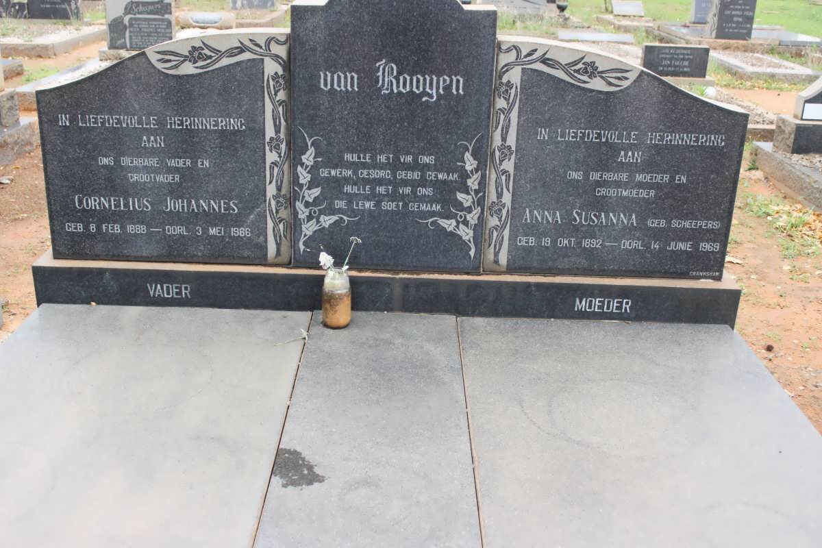 ROOYEN Cornelius Johannes, van 1888-1966 &amp; Anna Susanna SCHEEPERS 1892-1969