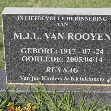 ROOYEN M.J.L., van 1917-2005