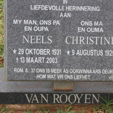 ROOYEN Neels, van 1931-2003 &amp; Christine 1929-