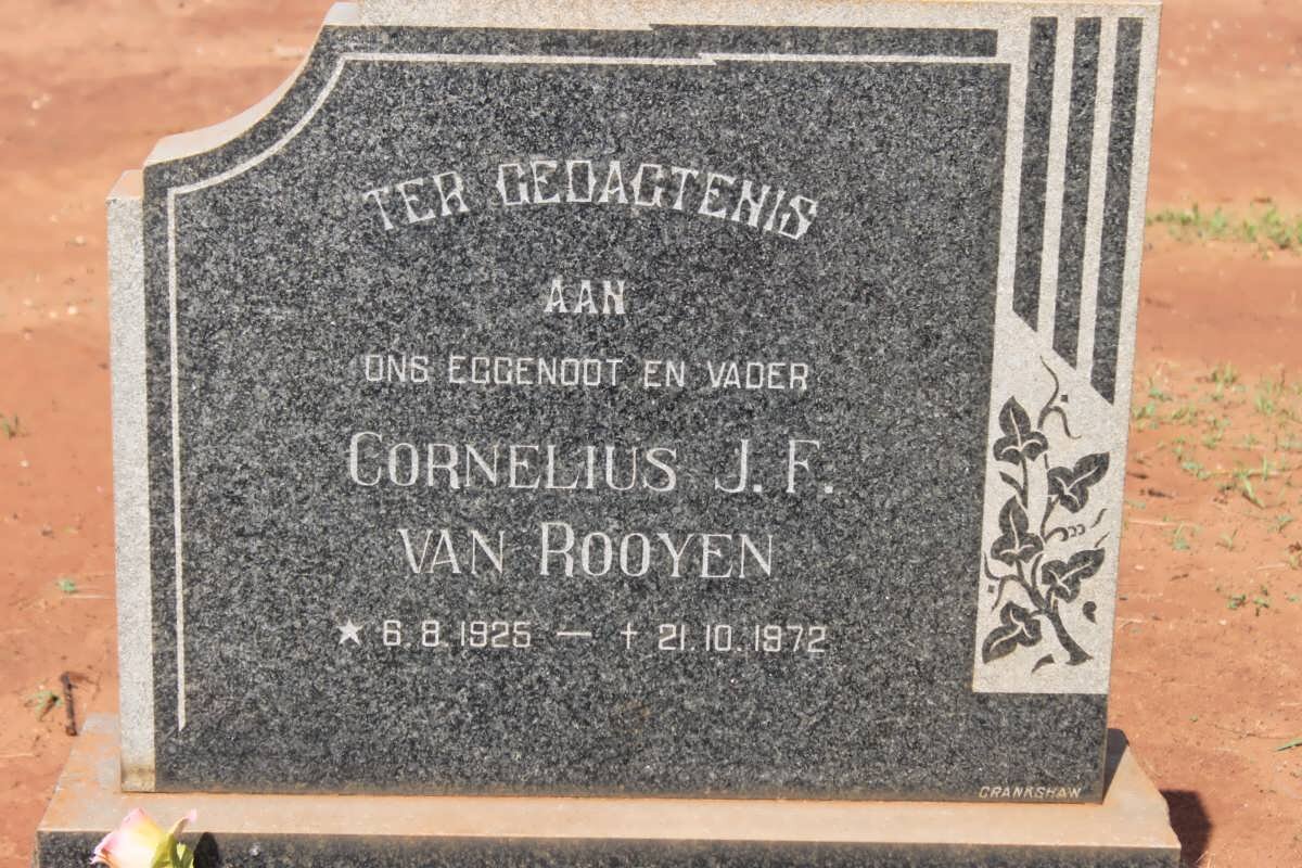 ROOYEN Cornelius J.F., van 1925-1972