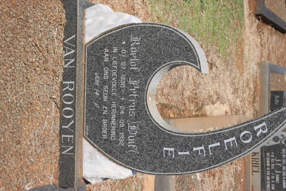 ROOYEN Roelof Petrus, van 1938-1992