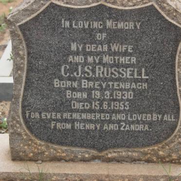 RUSSELL C.J.S. nee BREYTENBACH 1930-1955