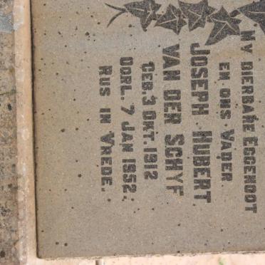 SCHYF Joseph Hubert, van der 1912-1952