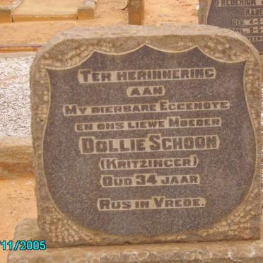 SCHOON Dollie nee KRITZINGER
