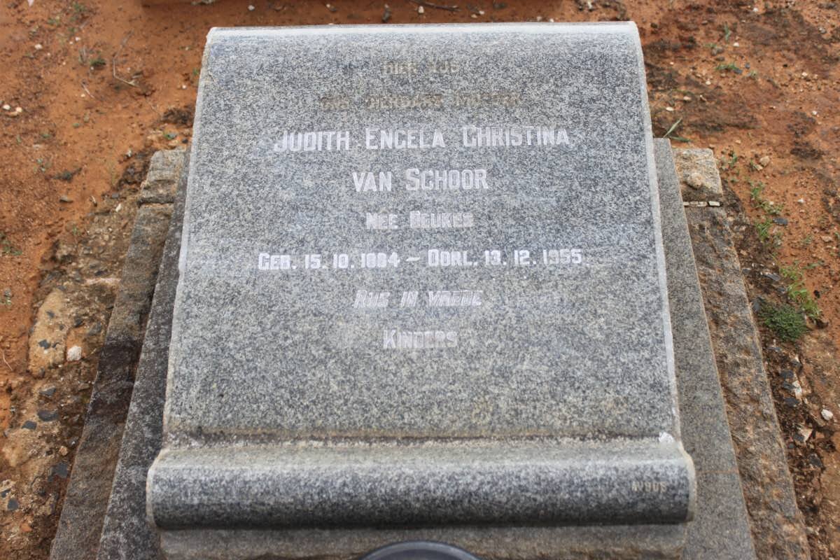 SCHOOR Judith Engela Christina, van nee BEUKES 1884-1955