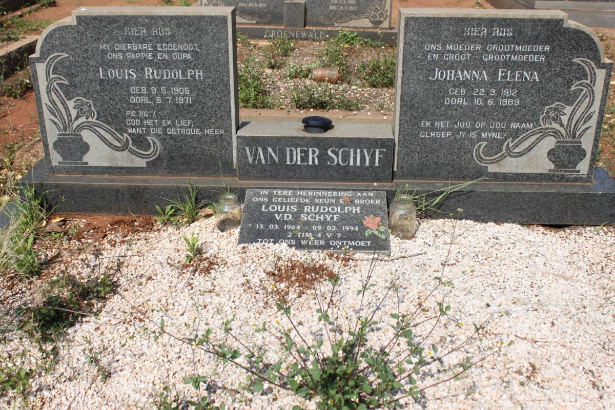 SCHYF Louis Rudolph, van der 1905-1971 &amp; Johanna Elena 1912-1989 :: VAN DER SCHYF Louis Rudolph 1964-1994