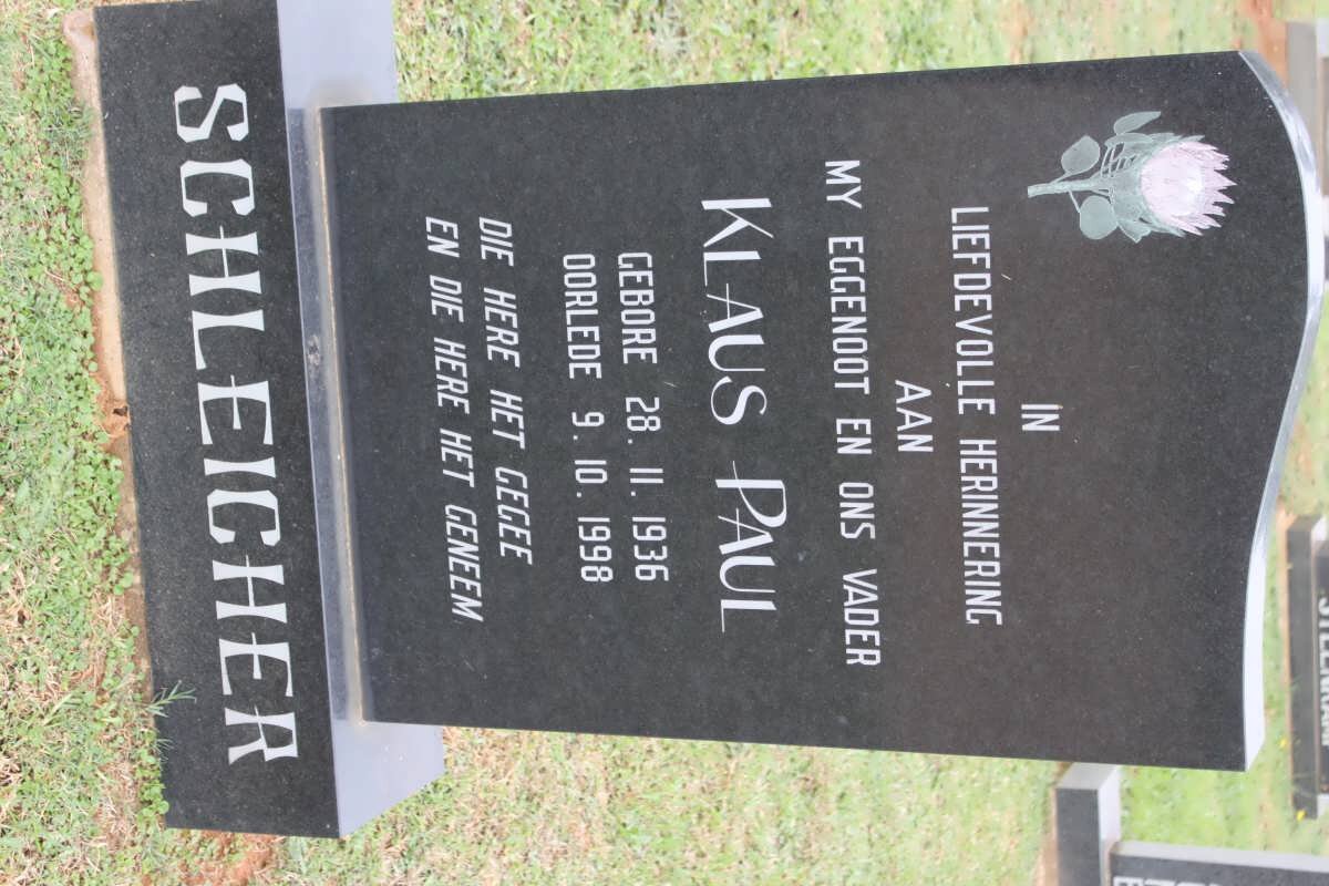 SCHLEICHER Klaus Paul 1936-1998