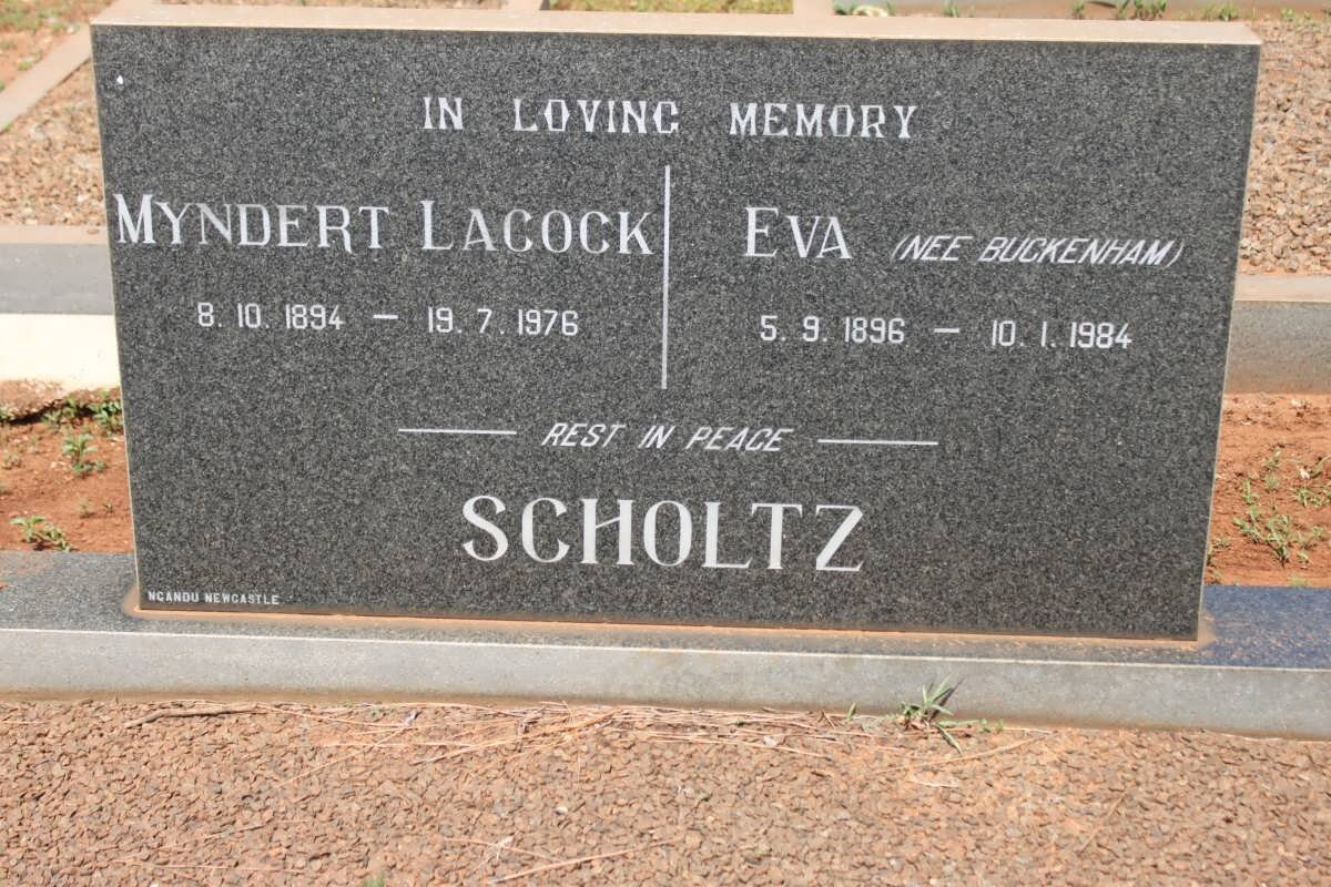 SCHOLTZ Myndert Lacock 1894-1976 &amp; Eva BUCKENHAM 1896-1984