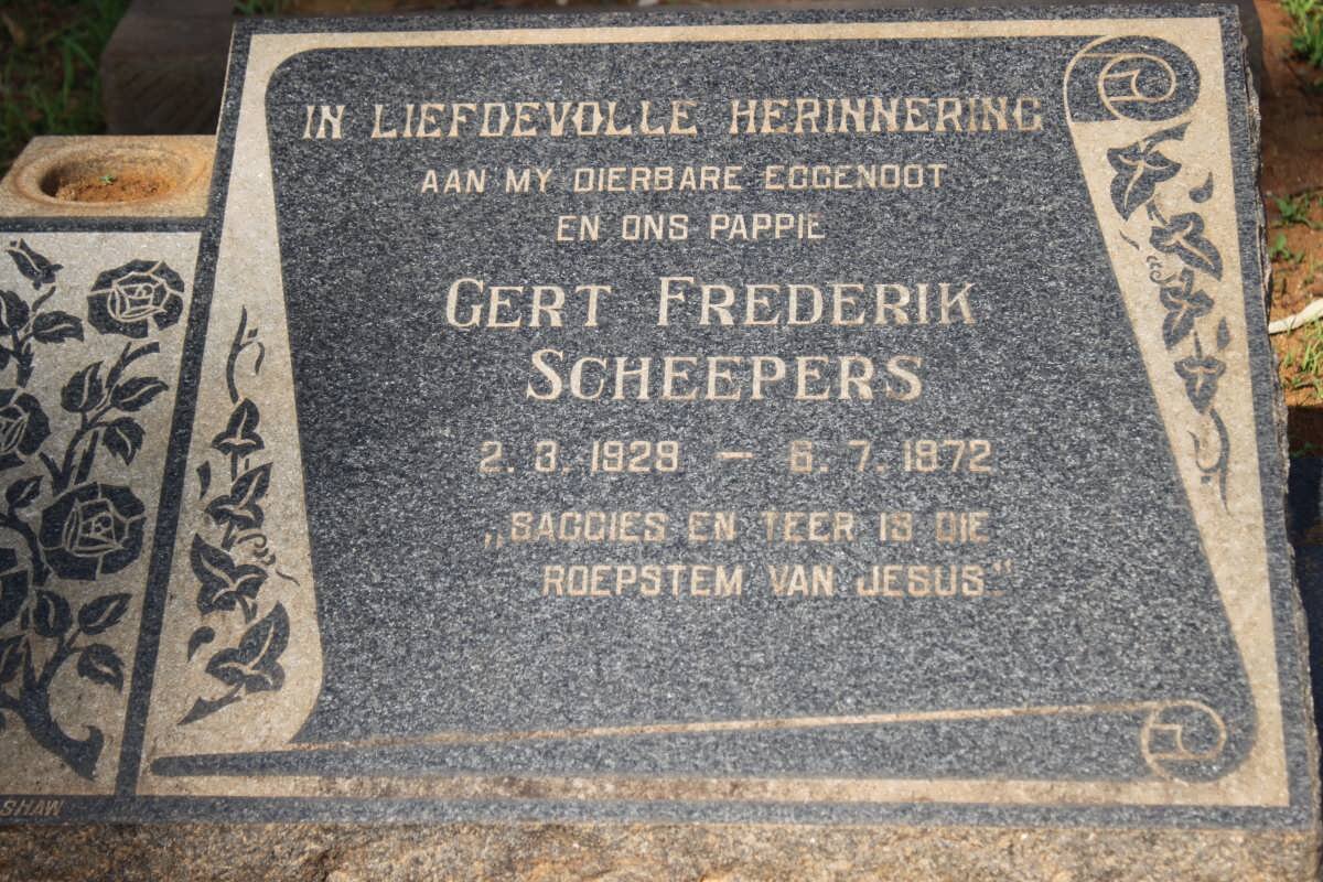 SCHEEPERS Gert Frederik 1929-1972