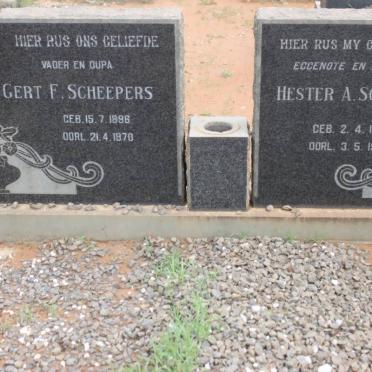 SCHEEPERS Gert F. 1896-1970 &amp; Hester A. 1881-1963