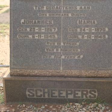 SCHEEPERS Johannes 1867-1945 &amp; Maria 1870-1945