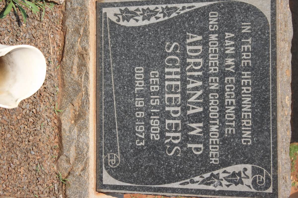 SCHEEPERS Adriana W.P. 1902-1973