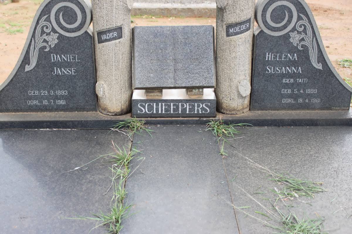 SCHEEPERS Daniel Janse 1893-1961 &amp; Helena Susanna TAIT 1899-1961