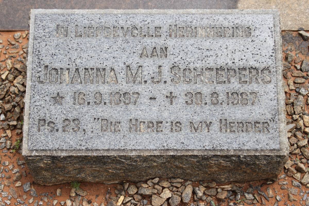 SCHEEPERS Johanna M.J. 1897-1967