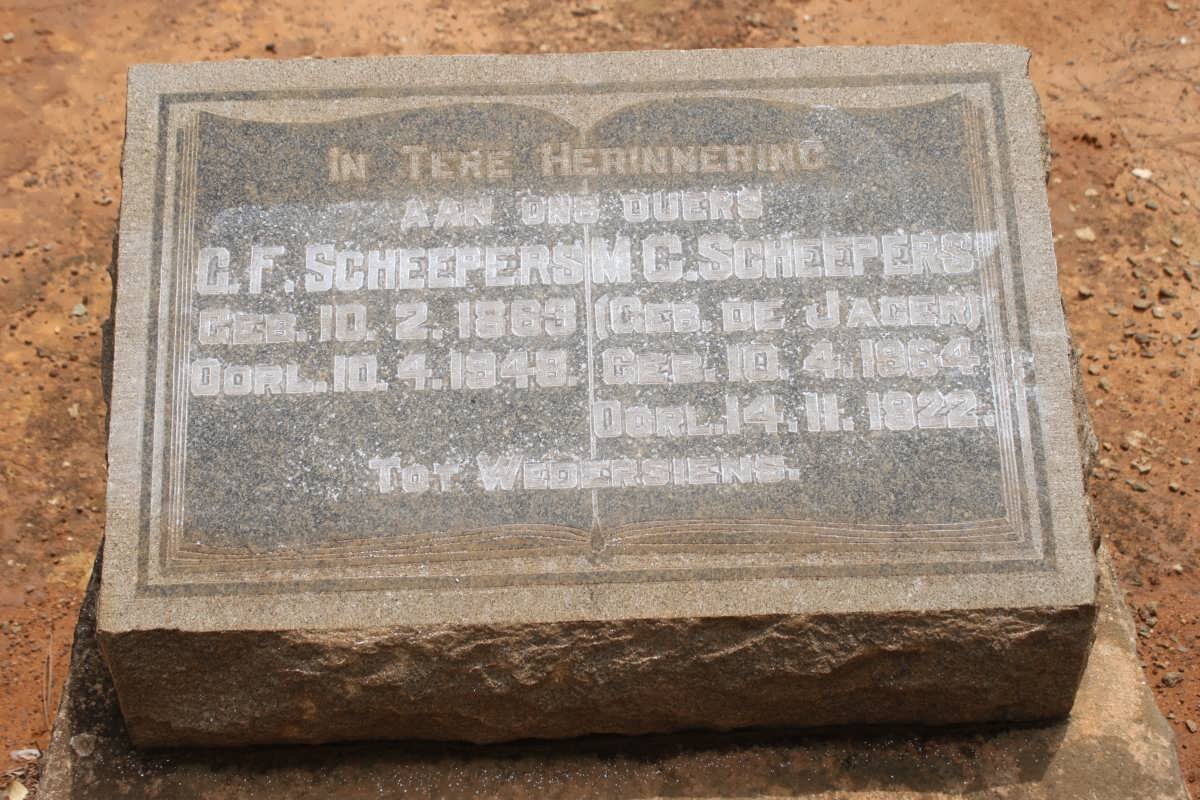 SCHEEPERS C.F. 1863-1945 &amp; M.C. DE JAGER 1854-1922