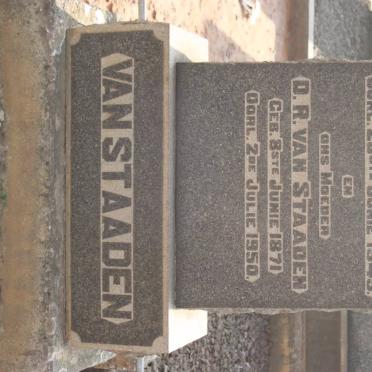 STAADEN M.J., van 1870-1949 &amp; D.R. 1871-1950