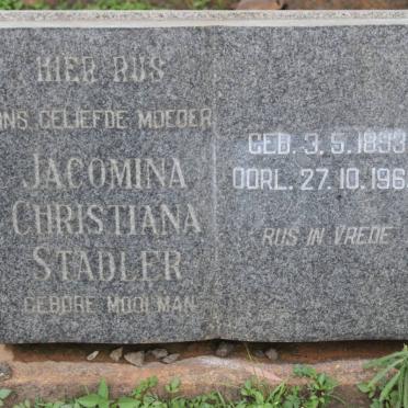 STADLER Jacomina Christiana nee MOOLMAN 1893-1963