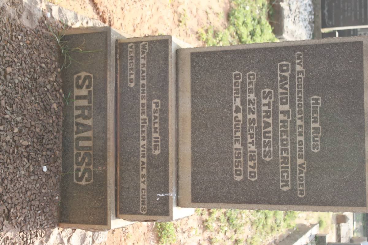 STRAUSS David Frederick 1870-1950