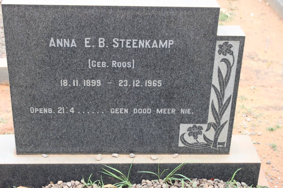 STEENKAMP Anna E.B. nee ROOS 1899-1965