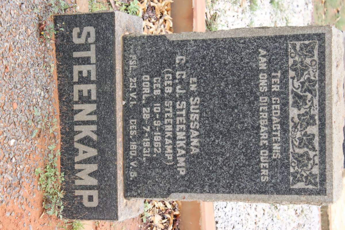 STEENKAMP Sussana C.C.J. nee STEENKAMP 1862-1931