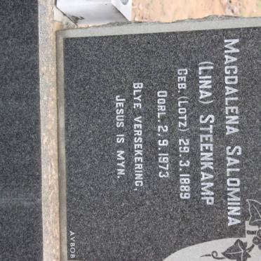 STEENKAMP Magdalena Salomina nee LOTZ 1889-1973