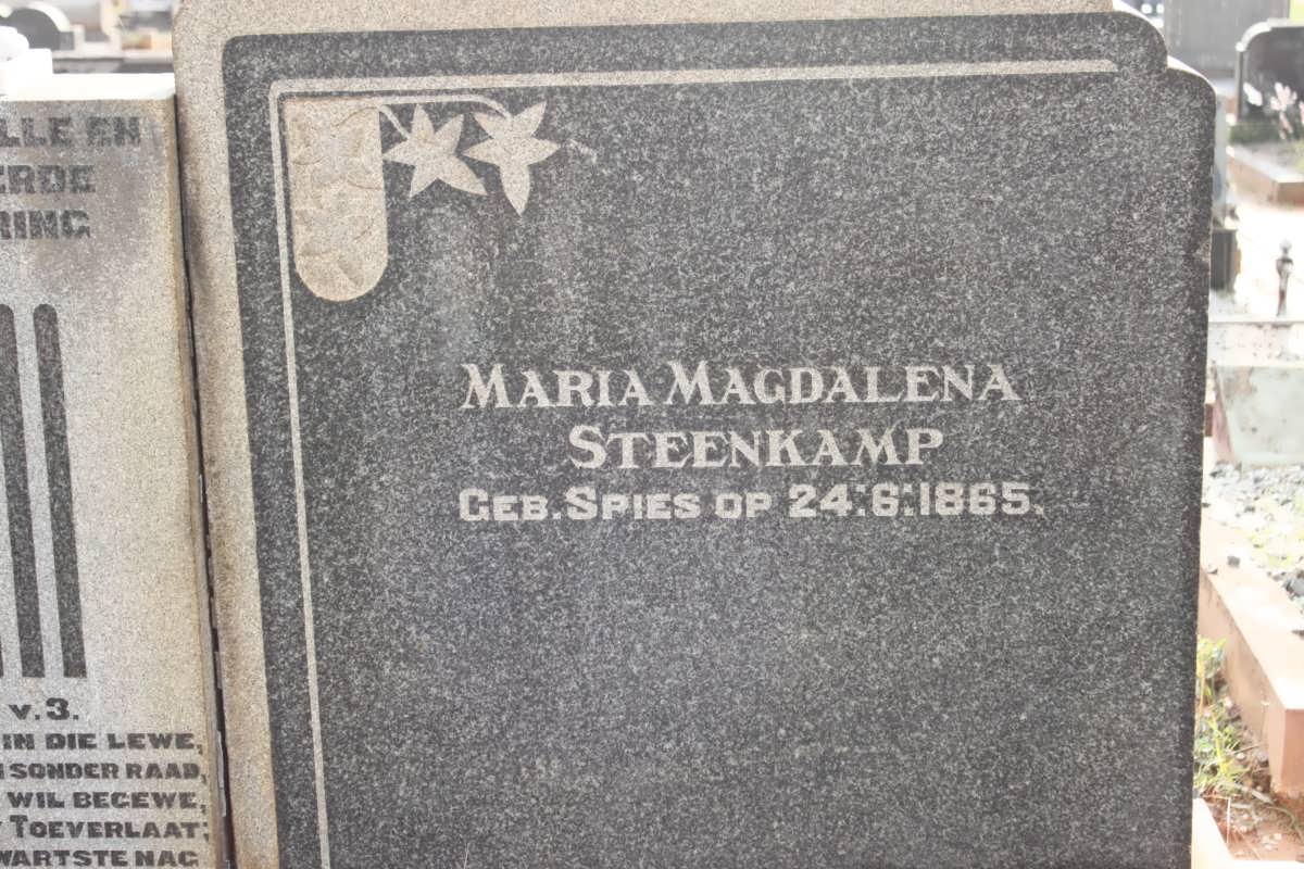 STEENKAMP Maria Magdalena nee SPIES 1865-