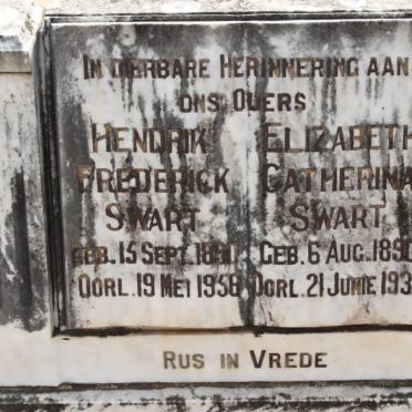 SWART Hendrik Frederick 1890-1958 &amp; Elizabeth Catherina 1890-1939