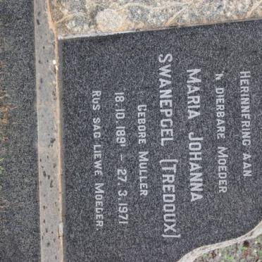 SWANEPOEL Maria Johanna formely TREDOUX nee MULLER 1891-1971