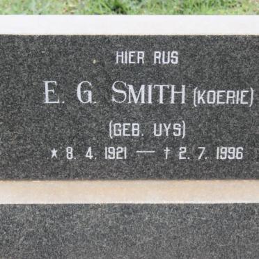 SMITH E.G. nee UYS 1921-1996