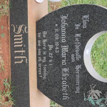 SMITH William Thomas 1942-1993 &amp; Johanna Maria Elizabeth 1943-