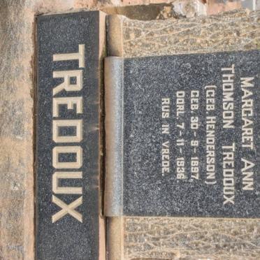 TREDOUX Margaret Ann Thomson nee HENDERSON 1887-1936