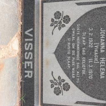 VISSER Johanna Helena nee VISAGIE 1922-1970