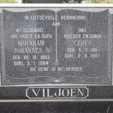 VILJOEN Abraham Johannes S. 1903-1984 &amp; Gerty 1911-1987