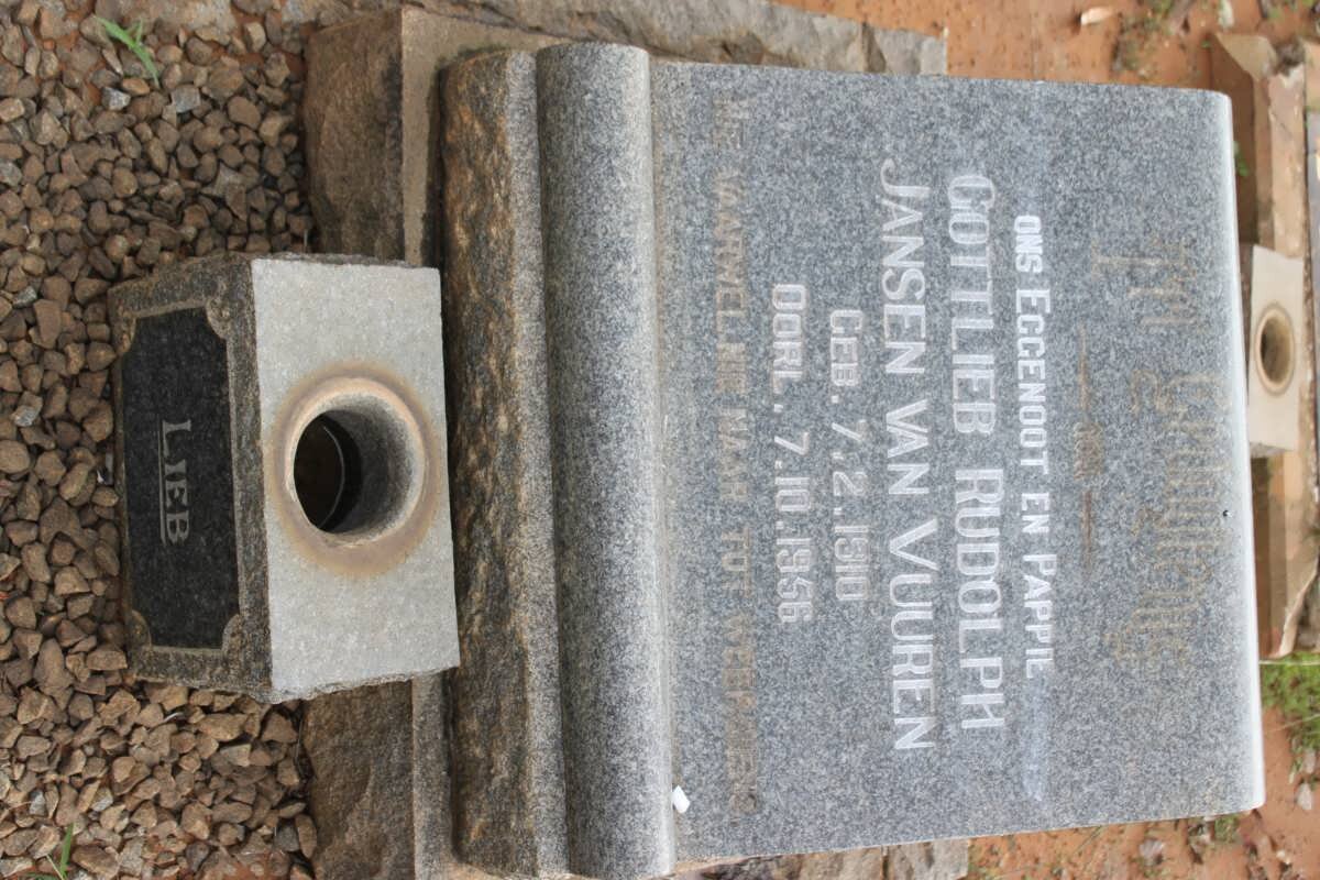 VUUREN Gottlieb Rudolph, Jansen van 1910-1956