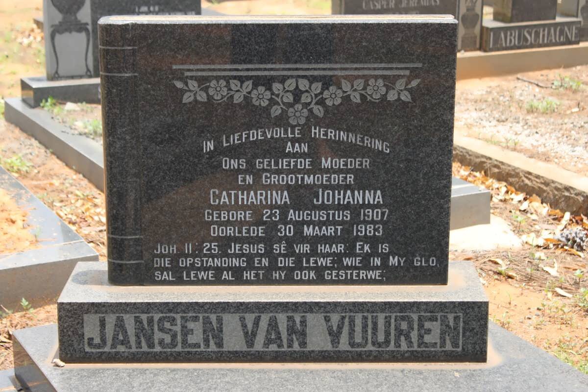 VUUREN Catharina Johanna, Jansen van 1907-1983
