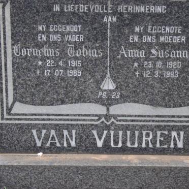 VUUREN Cornelius Tobias, van 1915-1989 &amp; Anna Susanna 1920-1983