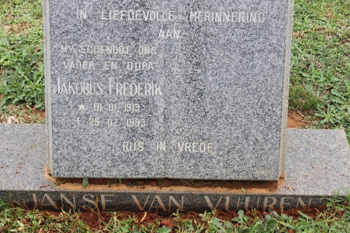 VUUREN Jakobus Frederik, Janse van 1913-1993