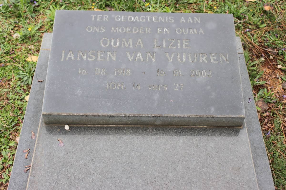 VUUREN Lizie, Jansen van 1918-2002