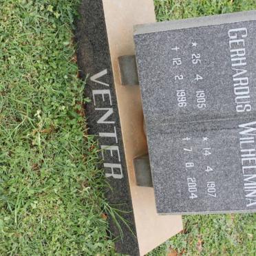 VENTER Gerhardus 1905-1996 &amp; Wilhelmina 1907-2004
